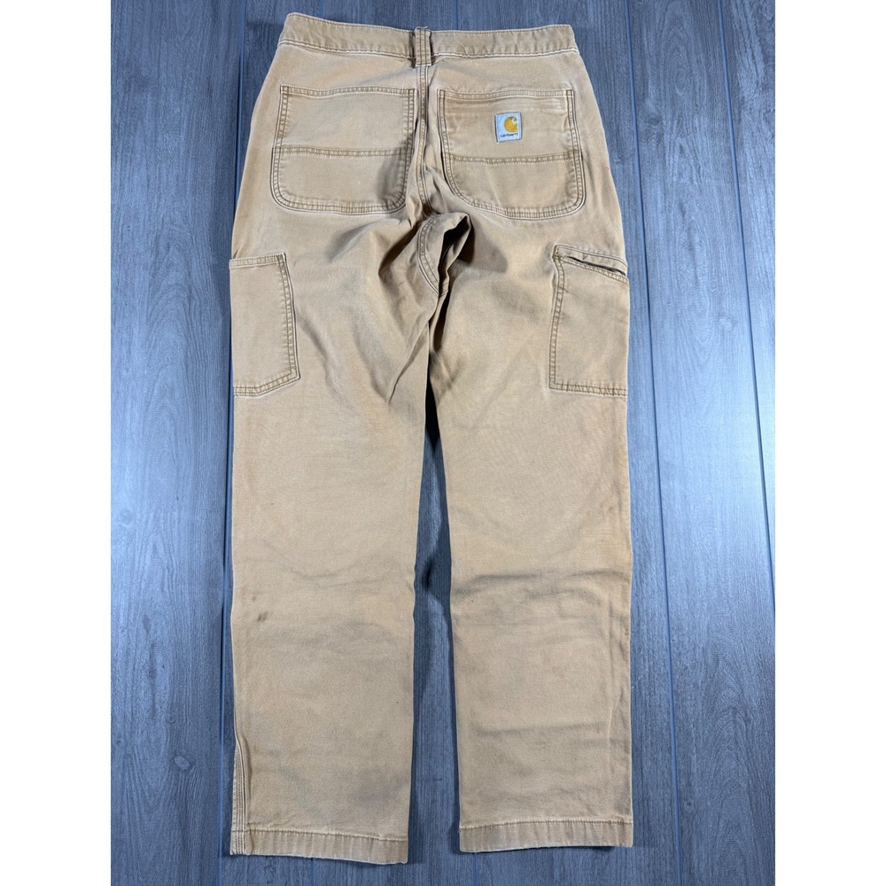 Carhartt Double Knee Work Pants 31x32 Tan Relaxed Fit Rugged Canvas Distressed - Picture 2 of 8
